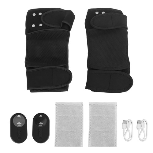 1 Pair Heated Knee Brace Wrap Graphene Heating Cordless Knee Massager with Heat Vibration K3