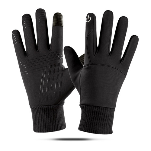 Winter Waterproof Gloves Touch Screen Warm Gloves Non Slip Full Finger Insulated Glove for Cycling Mountaineering Black XL