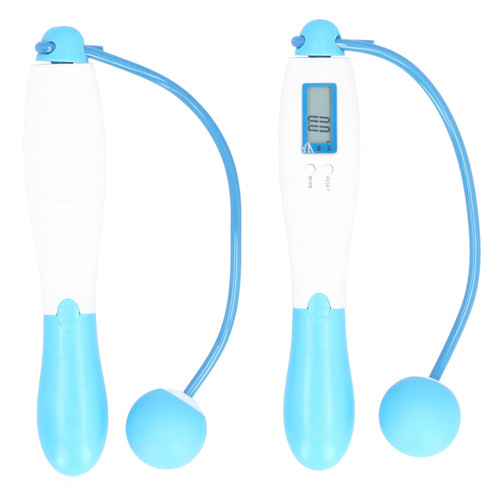 Indoor Fitness Cordless Jumping Rope Electronic Digital Counting Training Skipping RopeBlue White Ball
