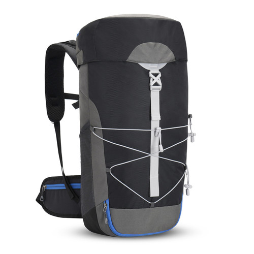 40L Camping Backpack Oxford Cloth Splashing Proof Light Mountaineering Bag for Outdoor Travel Black