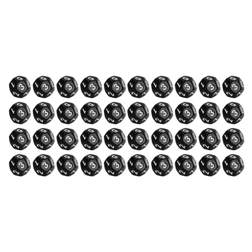 40Pcs 12 Sided Dice Set Polyhedral Dice for Family Party Board Game Pub Club Game Black