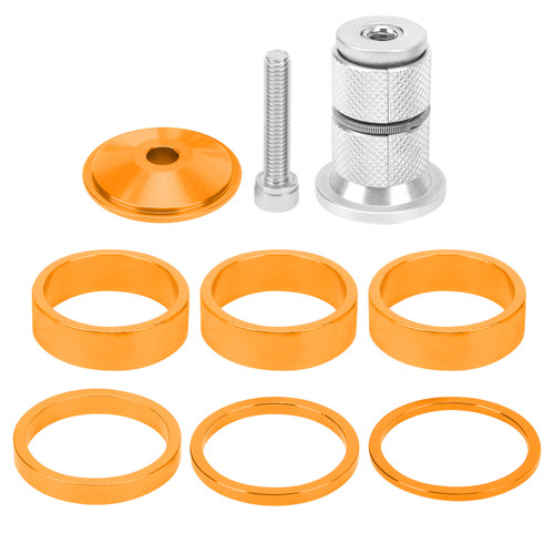6pcs Bicycle Headset Spacer Aluminium Alloy Bike Handlebar Stem Spacers for Mountain BikeGold
