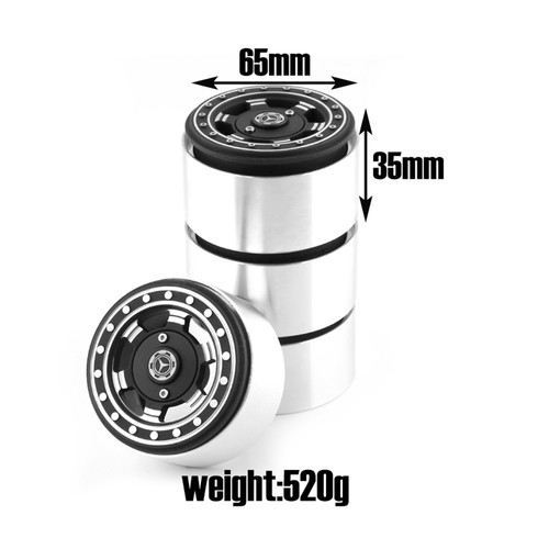 Aluminum Alloy Wheel Rim Beadlock Wheel Rims Hub 4pcs 2.2inch 65*35mm  Replacement for TRAX4 SCX10 D90 90046 RBX10 YIKONG 4102 4103 4082 CC01 REDCAT RC4WD Remote Control Car