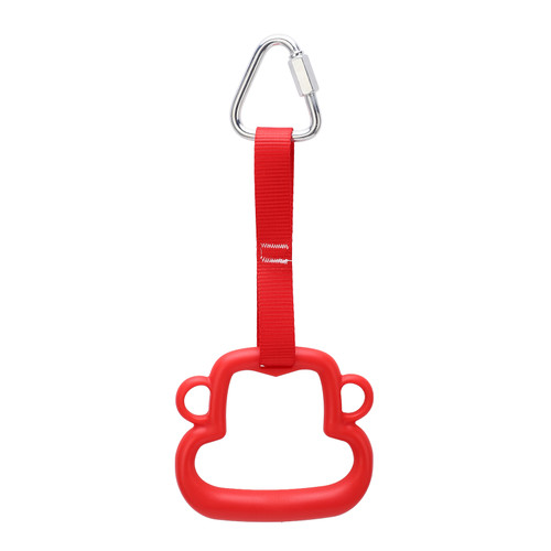 Kids Gymnastic Ring ABS Monkey Style Pull Up Ring with Hanging Strap Outdoor Children Climbing Equipment Red