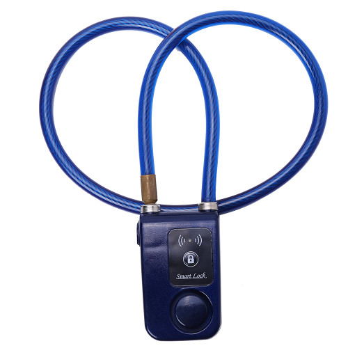 APP Control Bluetooth Smart Lock Anti Theft Alarm Chain Lock with 105dB Alarm (Blue)