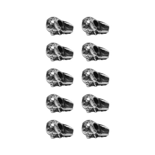 10 Pcs Skull Spacer Beads Metal 4.5mm Macroporous Skull Spacer Beads for DIY Jewelry Knife Lanyard