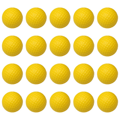 42.6mm Golf Ball PU Soft Monolayer Golf Training Ball for Indoor Practice Accessory Yellow 20PCS