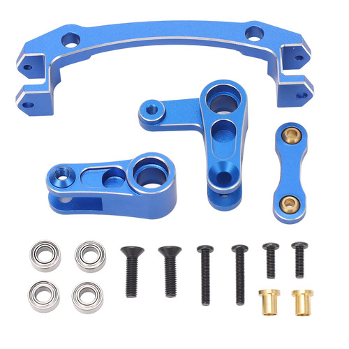 RC Steering Bellcrank Servo Saver Aluminium Alloy Improved Performance Steering Bell Crank for ARRMA 1/8 Mojave 4X4 4S BLX RC Car Blue