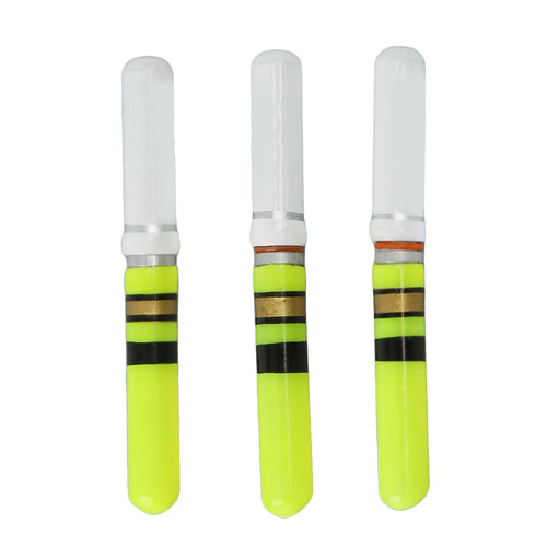 3Pcs Cylindrical Night Fishing LED Float Luminous Glowing Float Tail LED Light Stick ToolsGreen