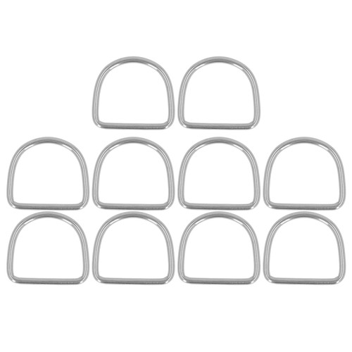 10PCS D Ring Buckles 316 Stainless Steel Semi Circular D Shaped Rings for Marine Kayak Rigging 20x17x4MM