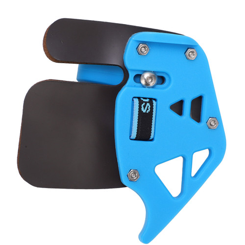 Archery Finger Tab Shooting Tabs Double Layer Leather Tabs Guard Protect Guard for Recurve Bow Bleu