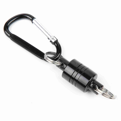 Magnetic Landing Holder Fly Fishing Net Release Net Holder Carabiner Tackle Magneto(Black)