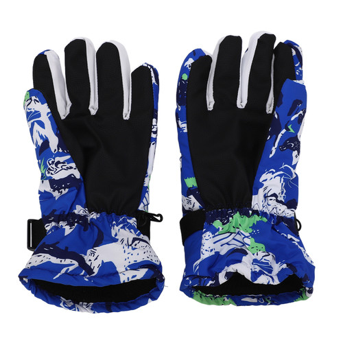 Outdoor Skiing Gloves Anti Slip Thickened Thermal Gloves Cycling Waterproof Touchscreen Full Finger Gloves Blue
