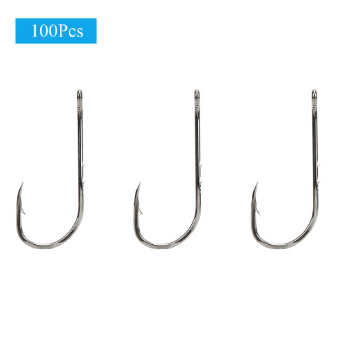 100Pcs 6/0# High Carbon Steel Sharp Fish Hooks with Barb Lure Bait Fishing Tackle