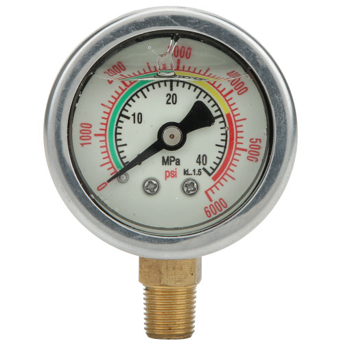 M10x1 Tooth 1/8NPT Back Thread Stainless Steel Pressure Gauge for 40MPA Inflator Shockproof