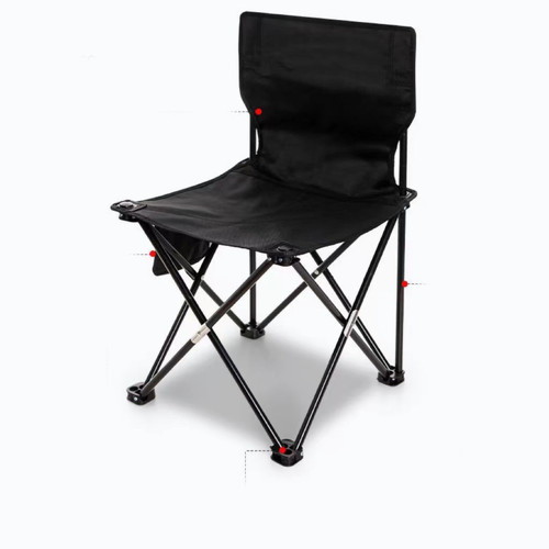Camping Folding Chair Iron Tube Oxford Cloth Portable Outdoor Stool for Leisure Beach Picnic Black 72x42x38cm/28.35x16.54x14.96in