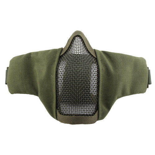 V10 Half Face Steel Mesh Breathable Protective Face Guard Competition Protective Cycling EquipmentArmy Green