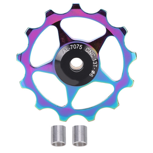 Mountain Bike Aluminium Alloy Rear Derailleur Pulley Bearing Guide Pulley Bicycle Cycling Accessorycolorful-13T