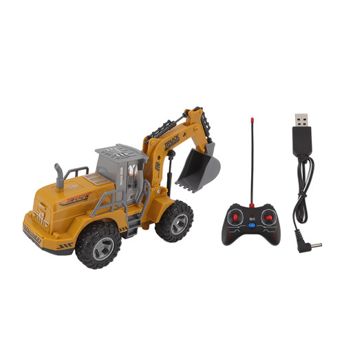 Wireless Control Excavator Toy Electric Wireless USB Charging Construction Vehicles Toy for Kids Yellow