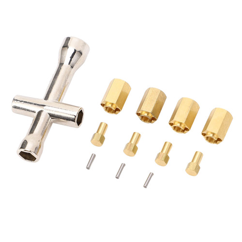 RC 10mm Brass Hex Extension Prevents Shaking Easy Installation RC Car Brass Combiner Set Wheel Hex Hub Adapter