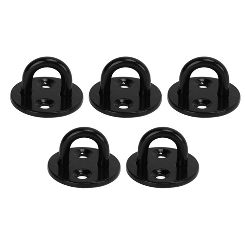 5Pcs Eye Plate Thickened Black Stainless Steel Enhanced Load Bearing Heavy Duty Pad Eye Plate 5mm/0.20n