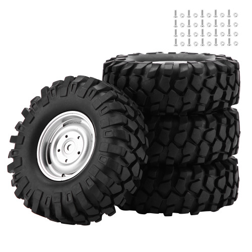 4Pcs Wheel Tyres Rubber Tires With Hubs for 1/10 Scale RC Crawler Off road Truck Car