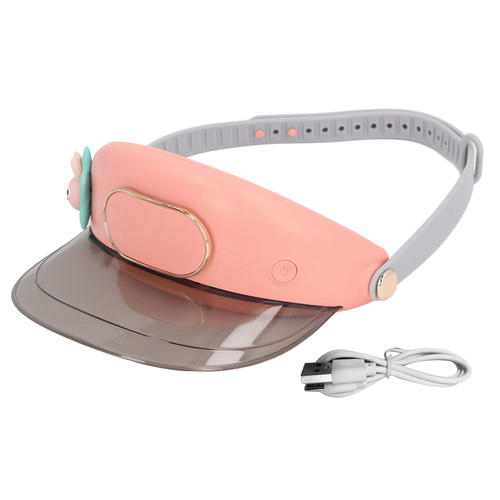 Sun Visor Hat with Fan Bladeless 3 Speeds Large Area Sunproof for Women Kids Adjustable USB Rechargeable Fan Visor Hat Pink Star Rabbit