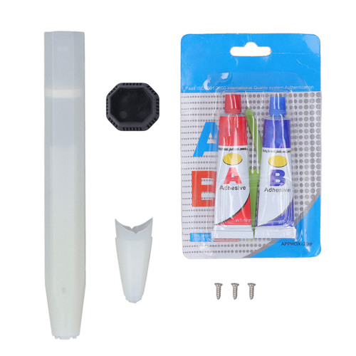 Removable Badminton Bat Handle Nylon Fiber Racket Floating Shockproof Grip Handle Kit White