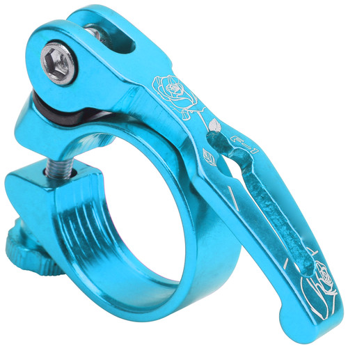 31.8MM Bike Seat Clamp Aluminum Alloy Quick Release Mountain Road Bike Seatpost ClampBlue
