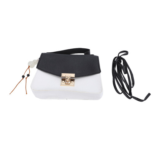 Women Shoulder Bag Top Handle Purse Cute Handbag Scratch Resistant with Color Blocking Design Roomy Space Black
