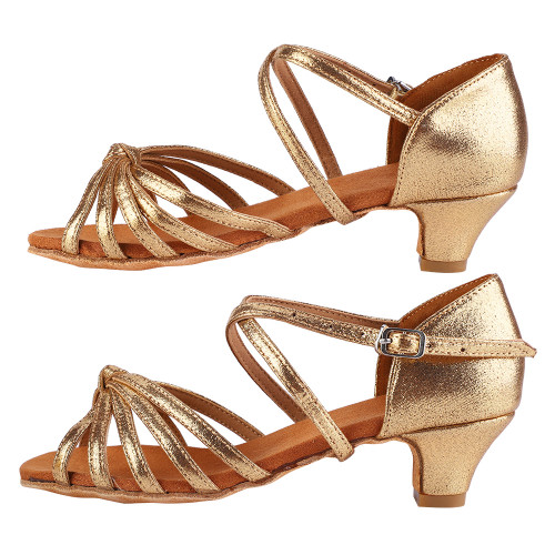 Soft Comfortable Latin Shoes Fashion Dance Shoe for Children Girl Gold Color 31