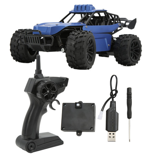 1/16 High Speed Remote Control Car 2.4G Alloy RC Car Model Toy for Children Kids Gift Blue Single Battery