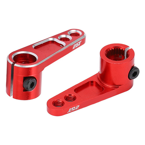 2Pcs RC Steering Arm 25T Anodized Treatment Accurate Size Stable Performance Small Light Servo Horn Arm for RC CarsRed