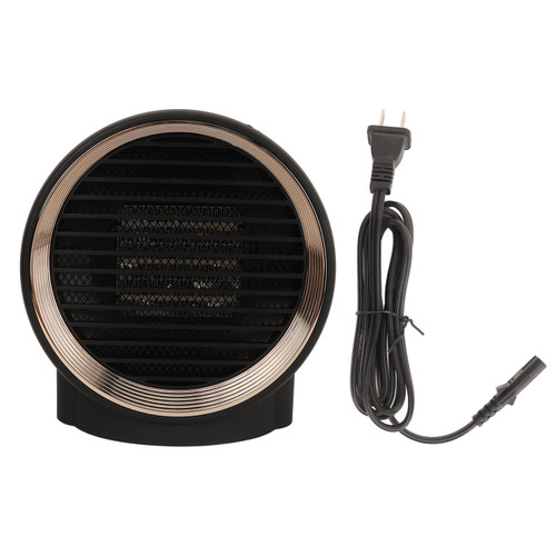 Mini Space Heater 1000W Round Electric Desktop Heater Quiet Operation for Home Bedroom Office Desk Indoor Use Black 95V‑240V US Plug