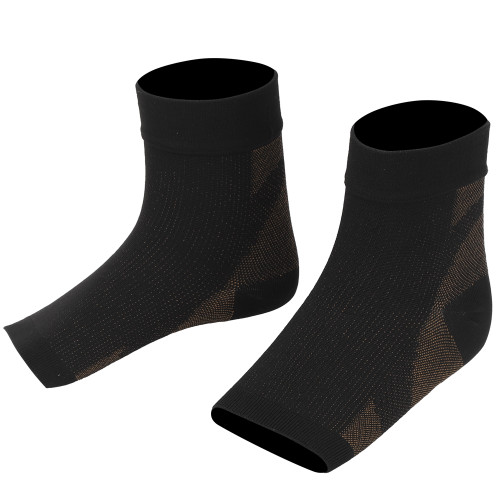 1Pair Copper Fiber Ankle Guard Heel Sports Joint Protection Compression Anti plantar Fascia Breathable Sockscopper color L/XL