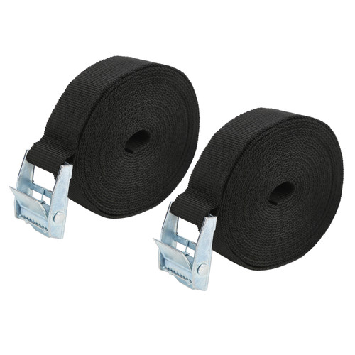 2Pcs Lashing Strap 25mm Zinc Alloy Press Buckle Durable AntiBreakage Firm Straps for Bundled Up Heavy Objects(4 Meters )