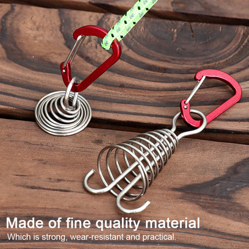 Outdoor Camping Octopus Rope Buckle Camping Deck Nail Fixed Tent Rope Buckle Spring Wind Rope Hook Awning Canopy Wind Rope Buckle with Carabiner Hook