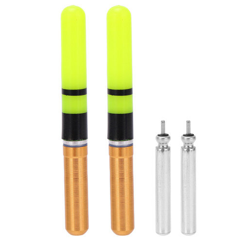 2pcs Light Fishing Floats with Battery Electronic Lighted Bobber for Night ActivitiesGold