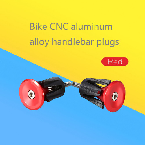 1 Pair Bike Bicycle Aluminum Handlebar Grips Cap Plug Handle Bar Caps End Plugs Red