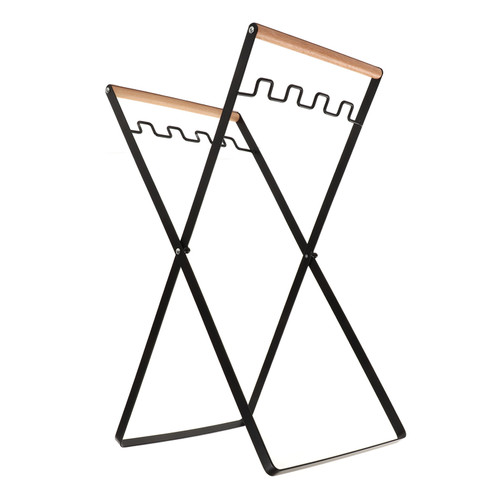 Trash Bag Holder Stand Folding Rust Resistance Plastic Recycling Bag Holder Black