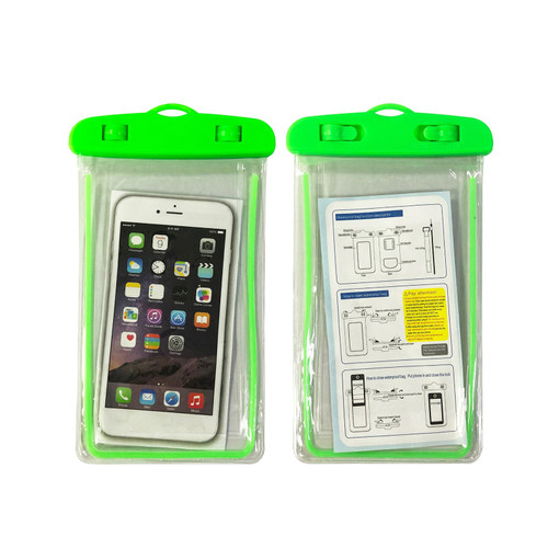 Waterproof Cellphone Dry Bag Universal Waterproof Phone Pouch Case for Underwater DivingGreen Luminous