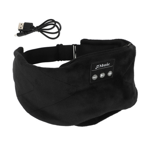 Bluetooth Sleep Eye Cover with 20 White Noise Songs 4 Sleep Music Light Blocking Music Shade for Men Women Gift Black