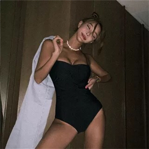 Women One Piece Swimsuit Female Backless Bikini Bodysuit for Swimming Hot Spring Beach Black XL