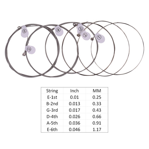 ZIKO DN-010 Normal Light Guitar Strings for Electric Guitars Hexagonal Core Namo Coating Nickel Winding 6pcs Strings Set
