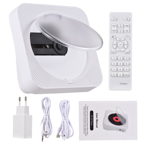 BT5.1 CD Player Portable Music Player FM Radio Desktop CD Runner LED Display 6 Modes A-B Repeat Timer Remote Control