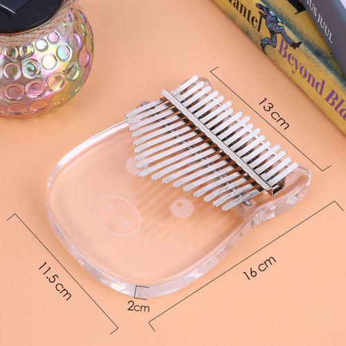 17-Key Cute Thumb Piano  Transparent Acrylic C Tone with Carry Bag Stickers Tuning Hammer Finger Protector Cleaning Cloth Musical Gift