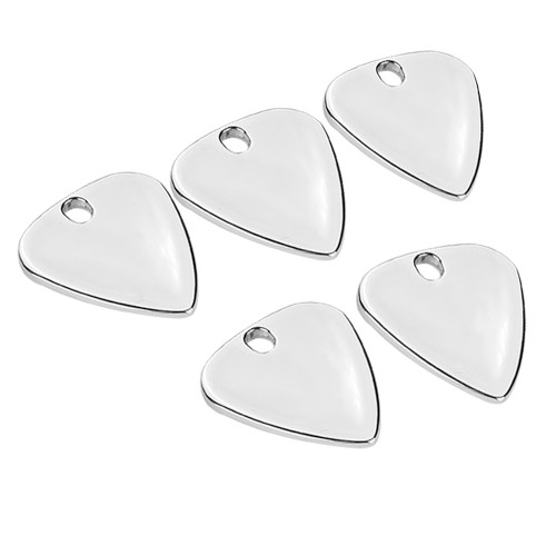 5 Pcs Metal Pick Plectrum for Guitar Musical Instruments Accessory(Silver)