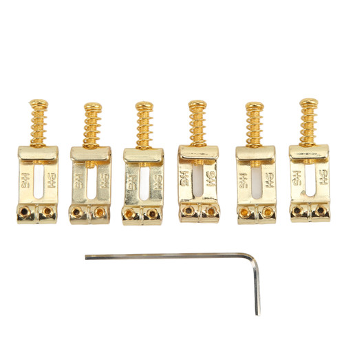 Electric Guitar Bridge Saddles Metal Golden Guitars Accessories with Screws Springs Wrench