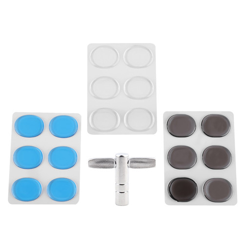 Drum Damper Gel Pads Multicolor Transparent Silicone Drums Silencer Set with Key