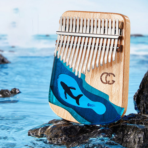 Portable Thumb Piano Multiple Tones Mini Resin Kalimba Finger Plucked Musical Instrument 17 Tones Whale